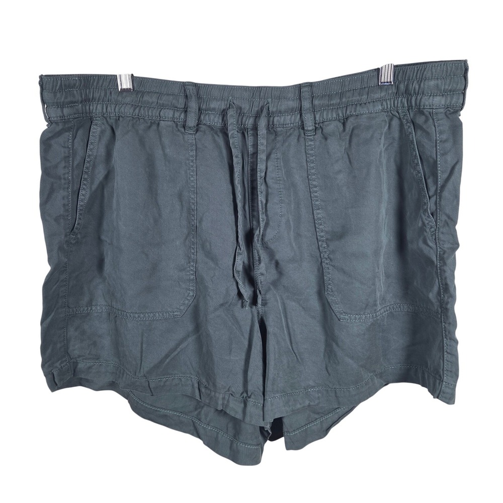 Torrid Womens Plus Size 2 Green Lyocell Drawstring Elastic Waist Pocket Shorts